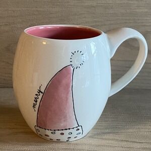 Santa Hat Magenta Lrg Mug Merry Artisan Collection Christmas Theme Holiday